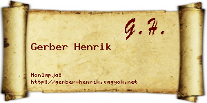 Gerber Henrik névjegykártya